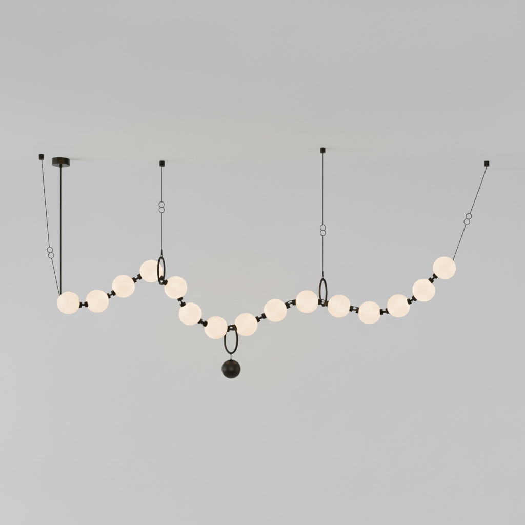 Necklace pendant light size reference for globe arrangement