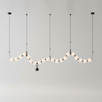 Necklace pendant light circular layout of glass globes