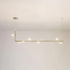 Geometric glass globe pendant light with slim steel rail