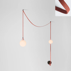 Belt-and-globe construction detail of the pendant light