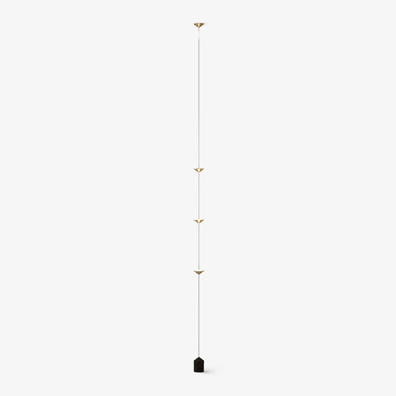 Gulvlampe, Soreluna marmorfod, koniske metalskærme, integreret LED 3000K