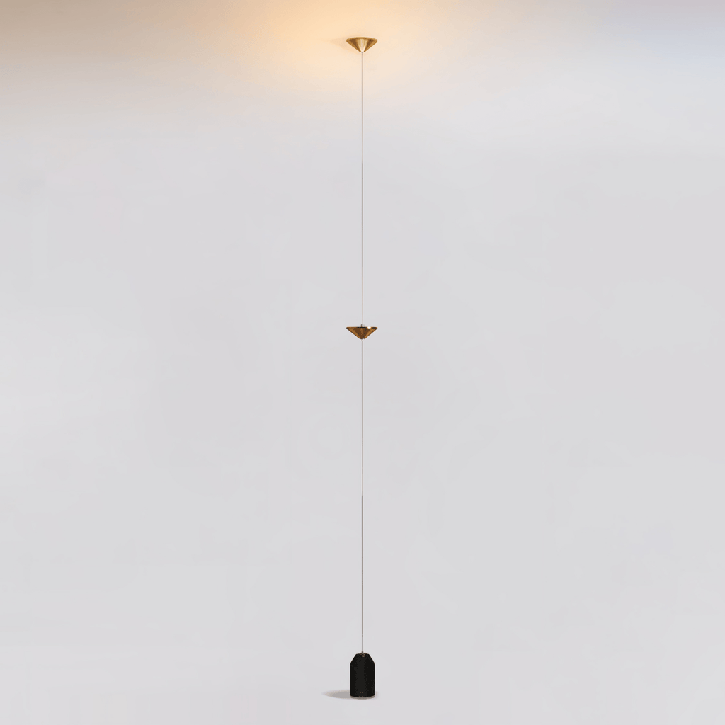 Gulvlampe, Soreluna marmorfod, koniske metalskærme, integreret LED 3000K