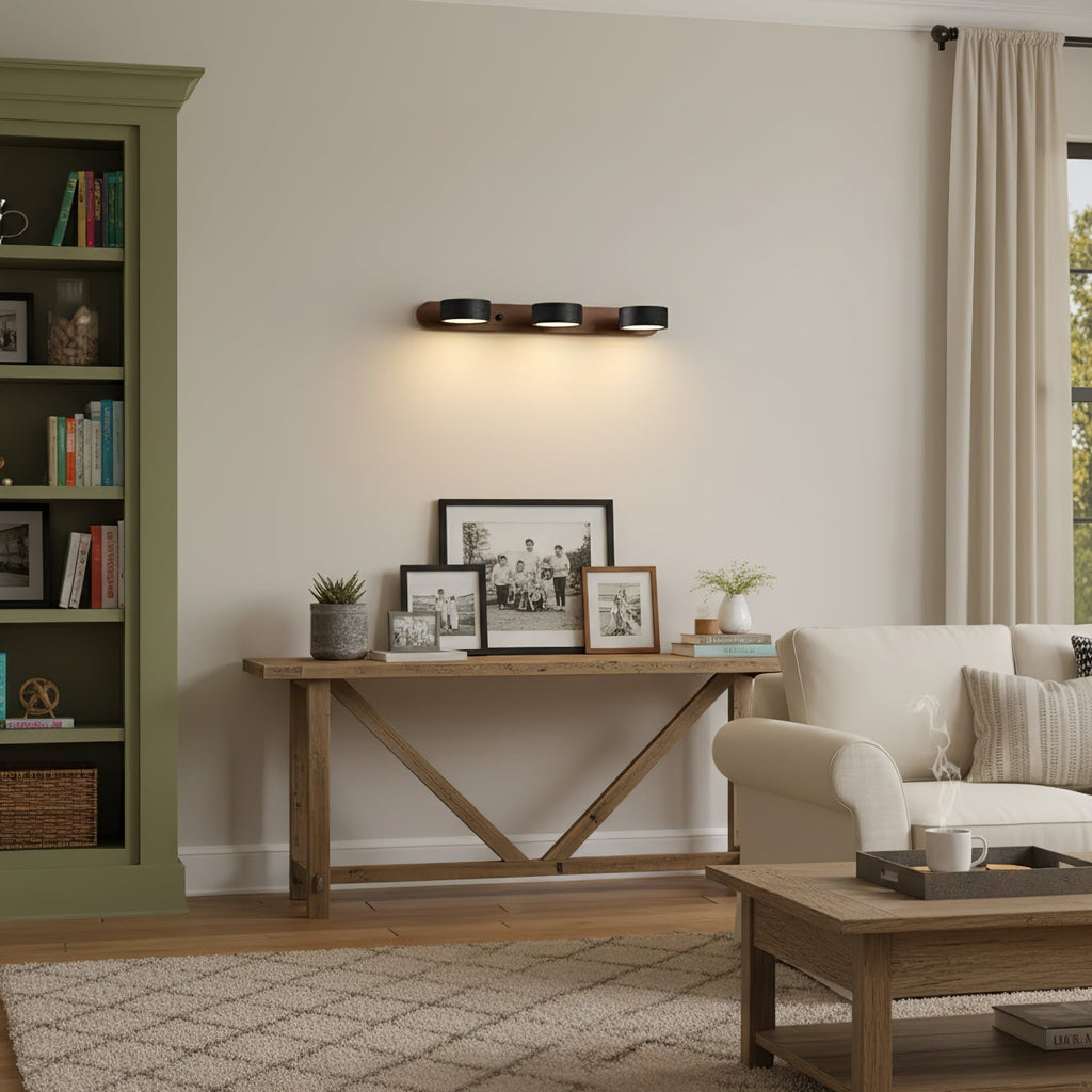 Travertine wall sconce diffusing soft warm light upward