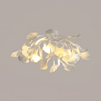 Layered ceramic ginkgo leaves with a gold metal frame