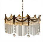 Vacarro Chandelier, Copper Finish, Clear Glass Shades, Multi-Light