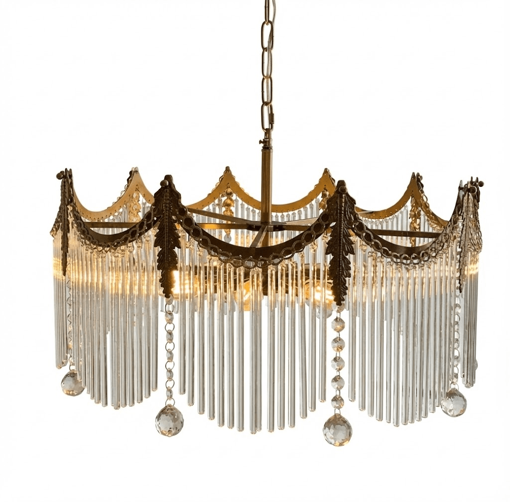Vacarro Chandelier, Copper Finish, Clear Glass Shades, Multi-Light