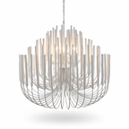 Diagram illustrating the layered wood chandelier silhouette