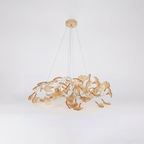 Ginkgo leaf chandelier side profile with branches fanned out