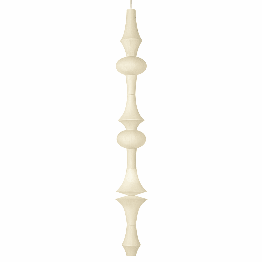 Tall white paper pendant size reference drawing