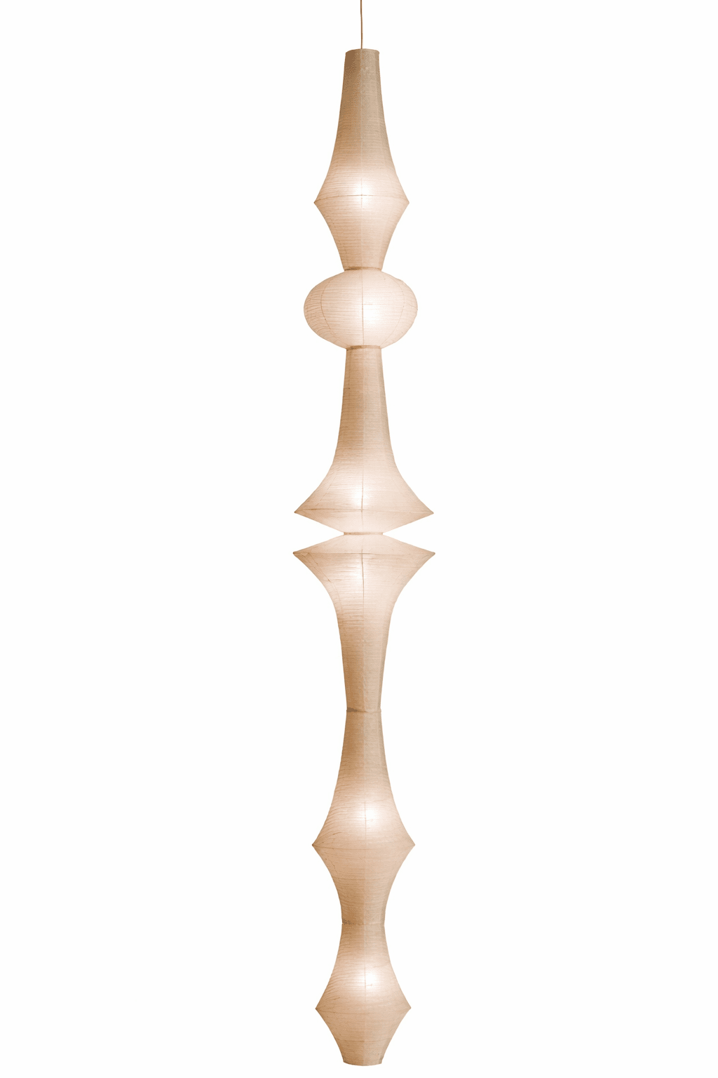 Washi Paper E Pendant Light, Tall Mulberry Shade, E26/E27, Hardwired