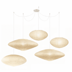 Washi paper pendant shade showing translucent paper surface