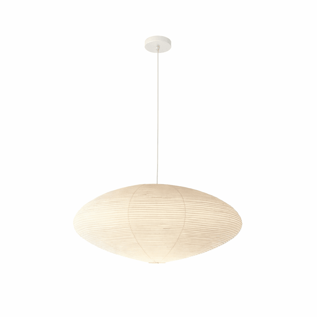 Washi paper pendant shade showing handcrafted paper texture