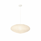 Translucent washi paper pendant with soft diffused white glow