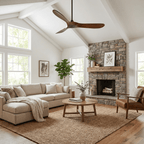 Aero Breeze ceiling fan blades shown close up in natural wood