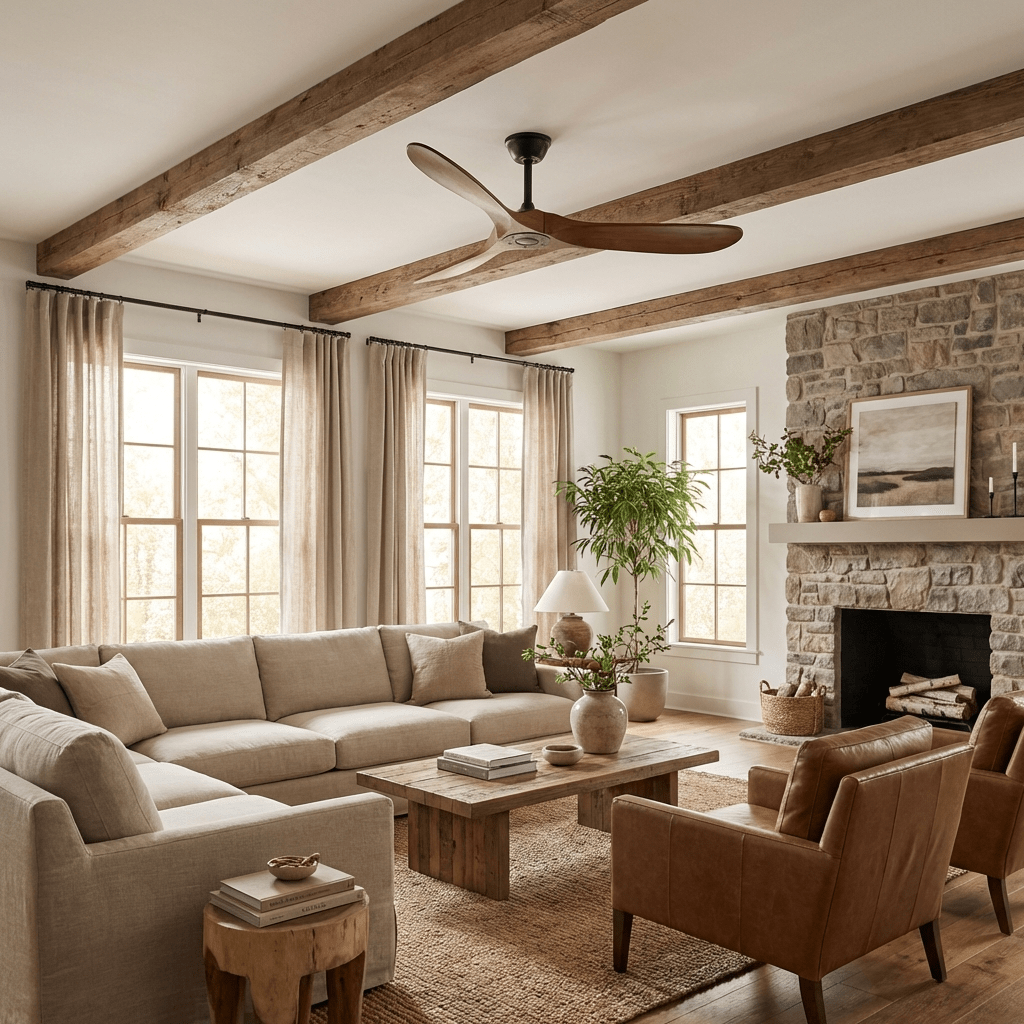 Aero Breeze Ceiling Fan With Wooden Propeller Blades, DC Motor, 42 or 52 Inch