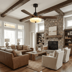 Lotus Bloom ceiling fan light angled to show shade and blades