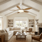 Diagram showing ceiling fan canopy and downrod measurements
