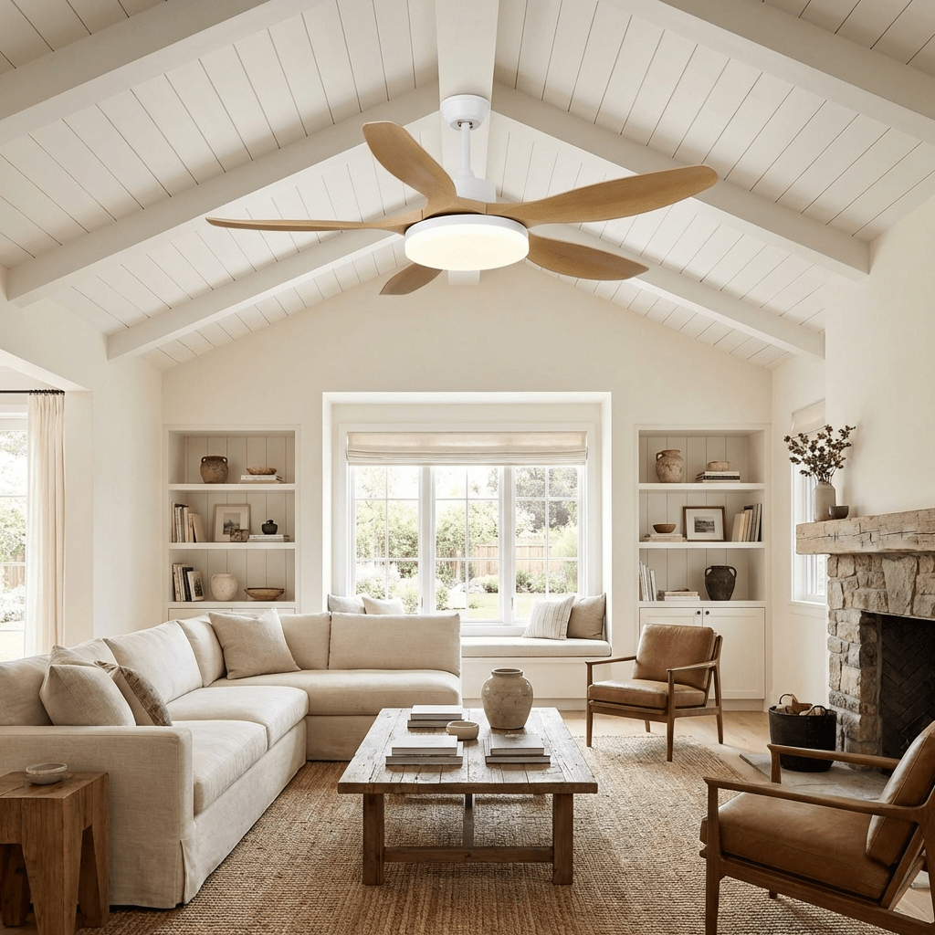 Diagram showing ceiling fan canopy and downrod measurements