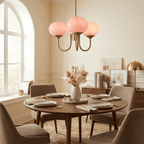 Marshmallow Chandelier, Hand-Sprayed Glass Shades, E26, 3 or 5 Light