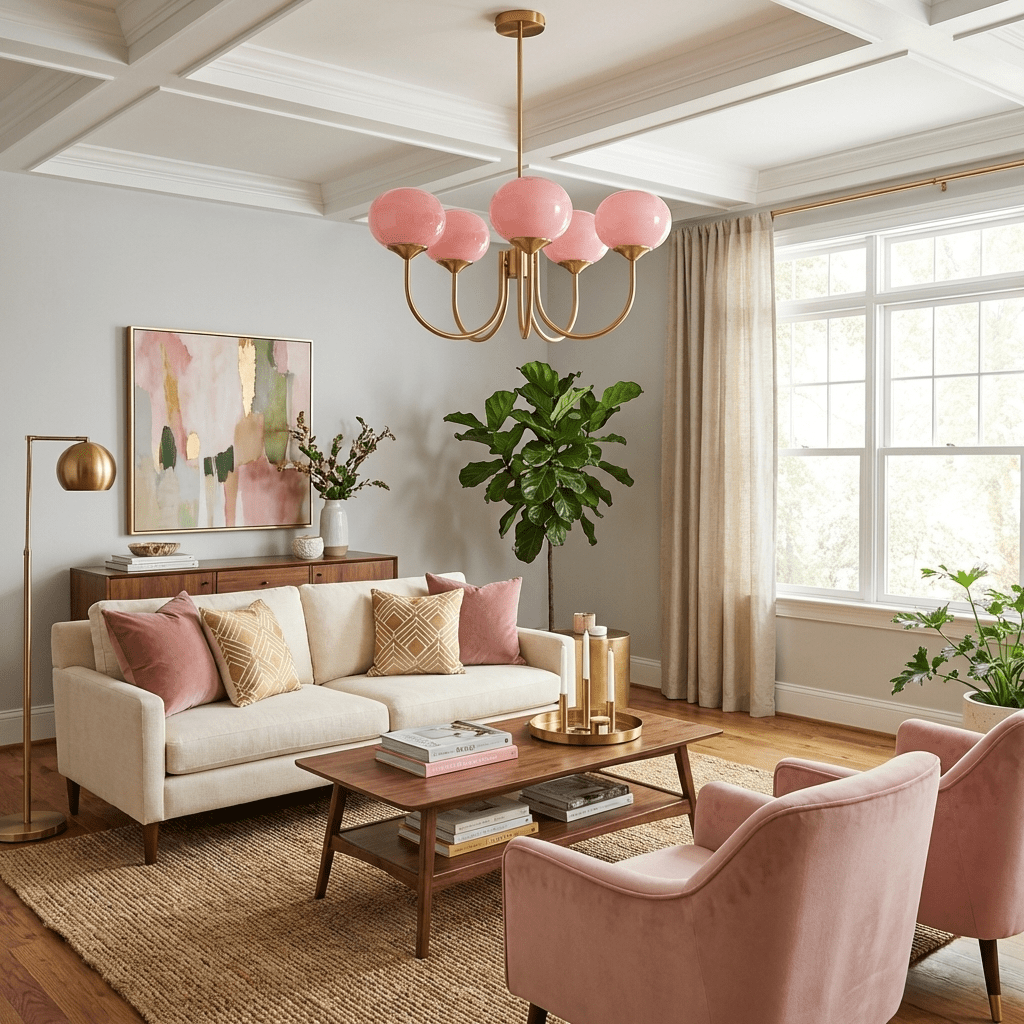 Marshmallow Chandelier, Hand-Sprayed Glass Shades, E26, 3 or 5 Light