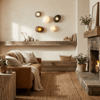Pebble glass wall lamp models compared on a plain background