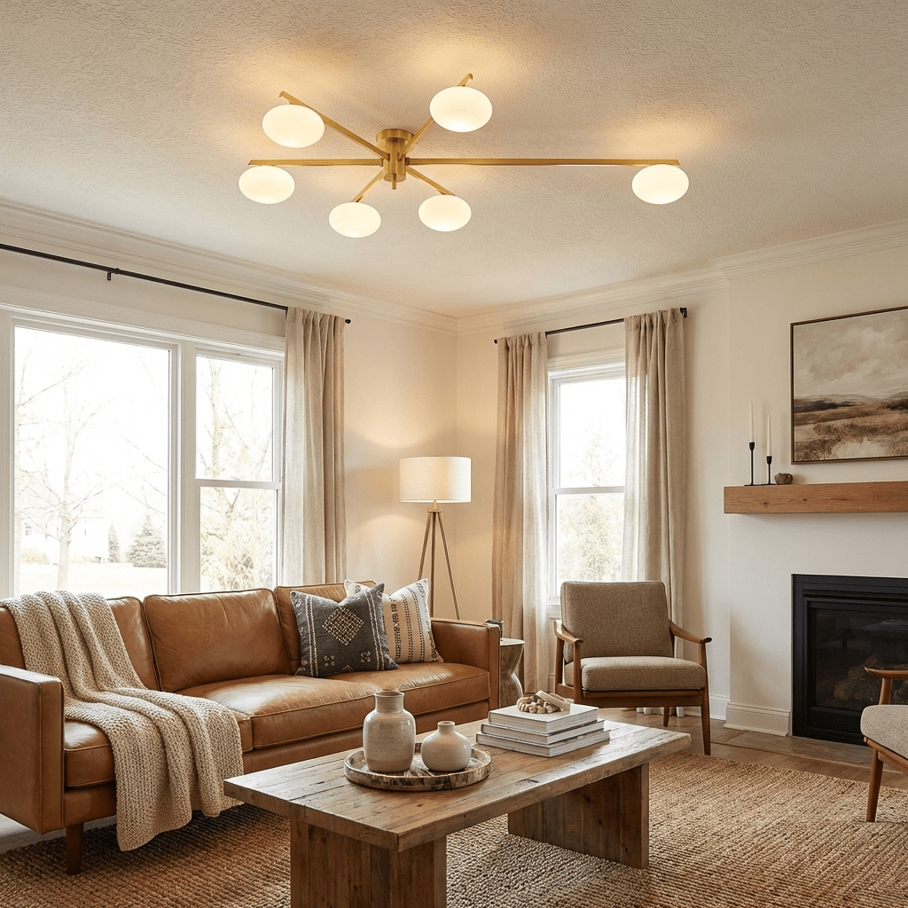 Diagram of ceiling light canopy and low profile height