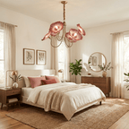 Frosted leaf glass chandelier with a gold finish
