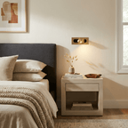 LED bedside reading light finish and size reference