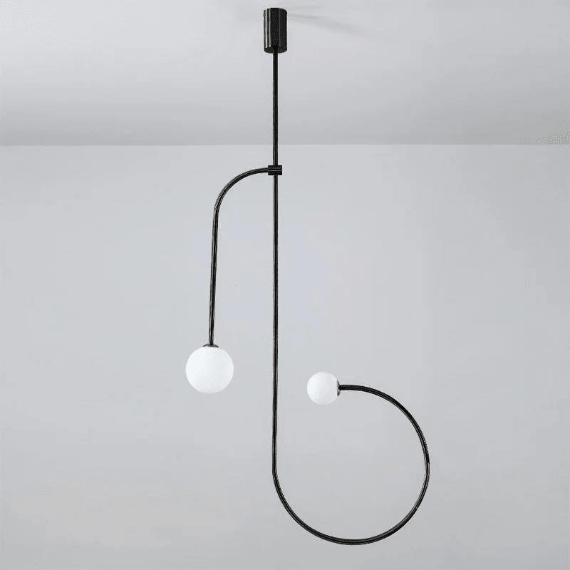 Chandelier configuration diagram with opaline glass globes