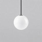 Globe pendant size comparison with brass rods of varied heights