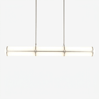 Linear pendant light shown against a plain background to show its form