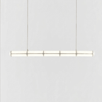 Linear pendant light shown with integrated LED illuminated