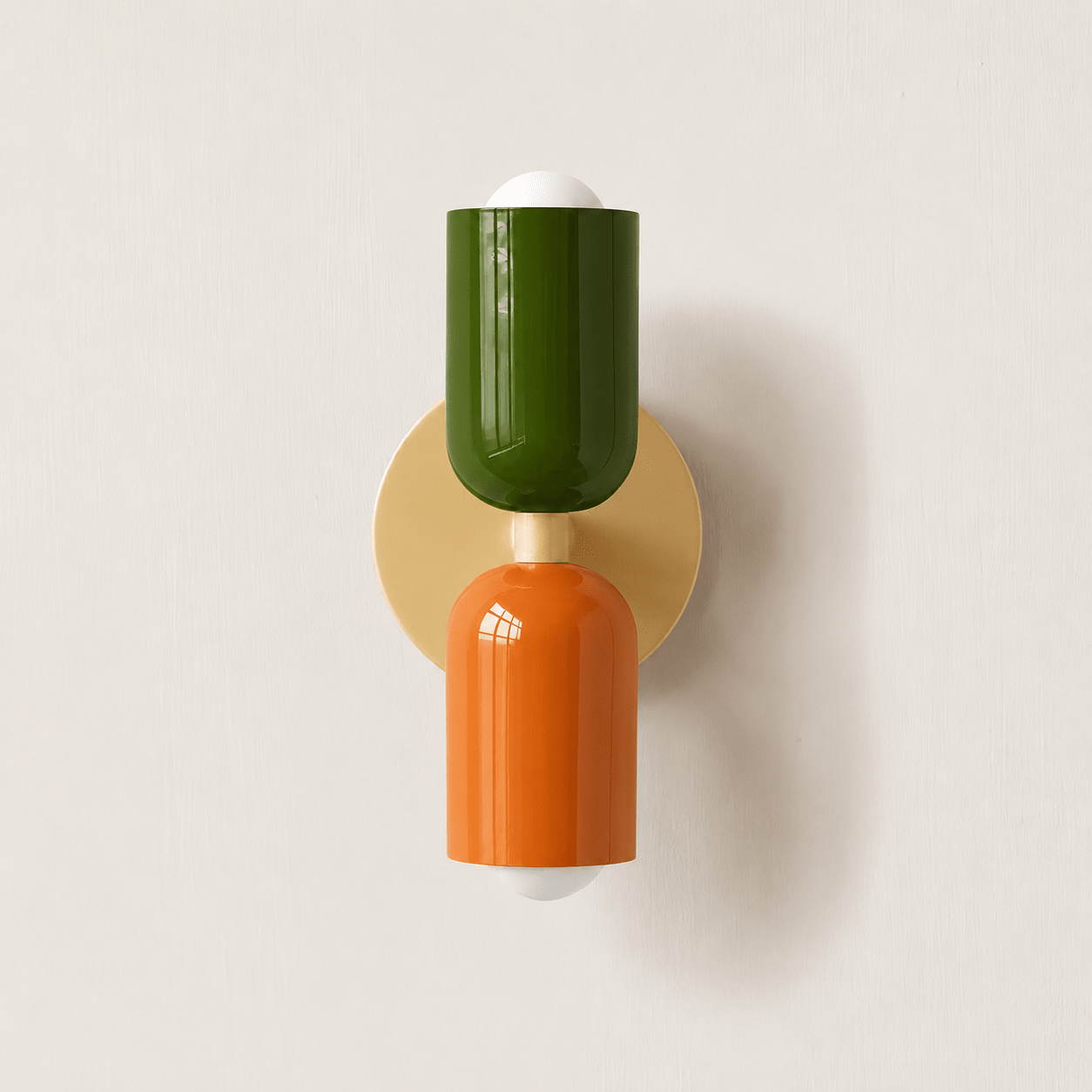 Up-down wall lamp lighting a quiet interior corner