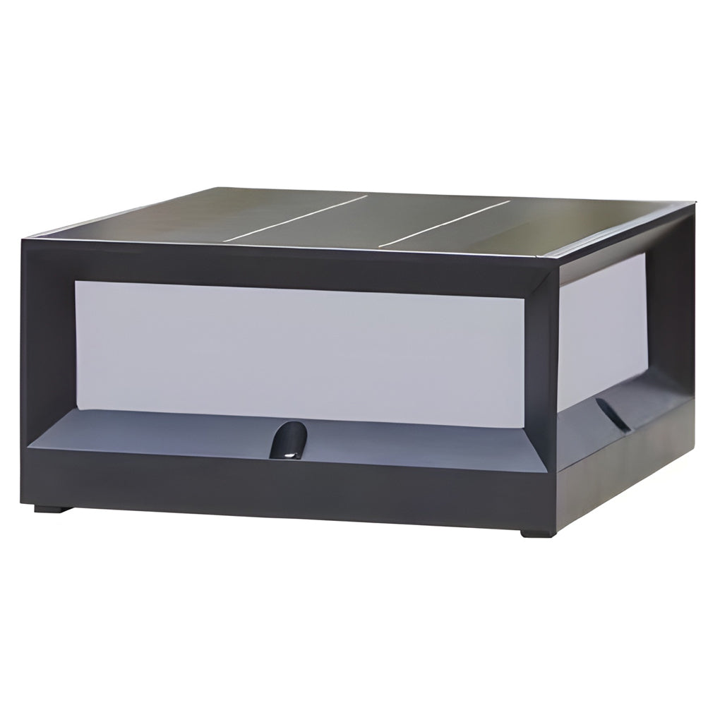 Lampe extérieure carrée Una en aluminium, lanterne solaire ou câblée LED  