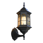 European-Style Outdoor Wall Lamp With Cast Aluminum Body And Glass Shade