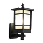 Lampe murale extérieure rétro, abat-jour en verre dépoli avec lumière LED chaude
