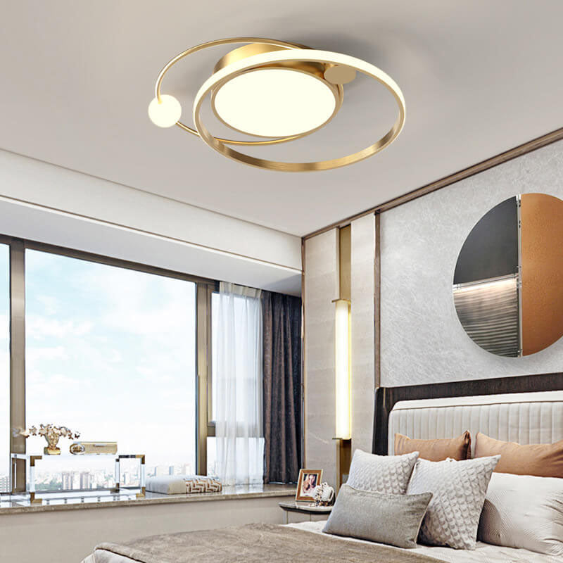 Clérachic ring ceiling light mounted on a plain white ceiling