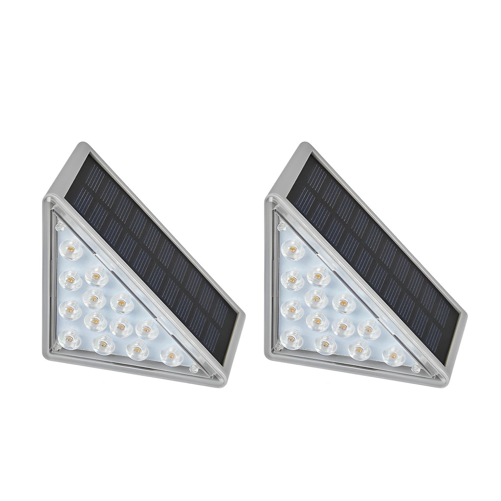 Triangle Solar Step Lights, Automatic Wire-Free Outdoor Lamps