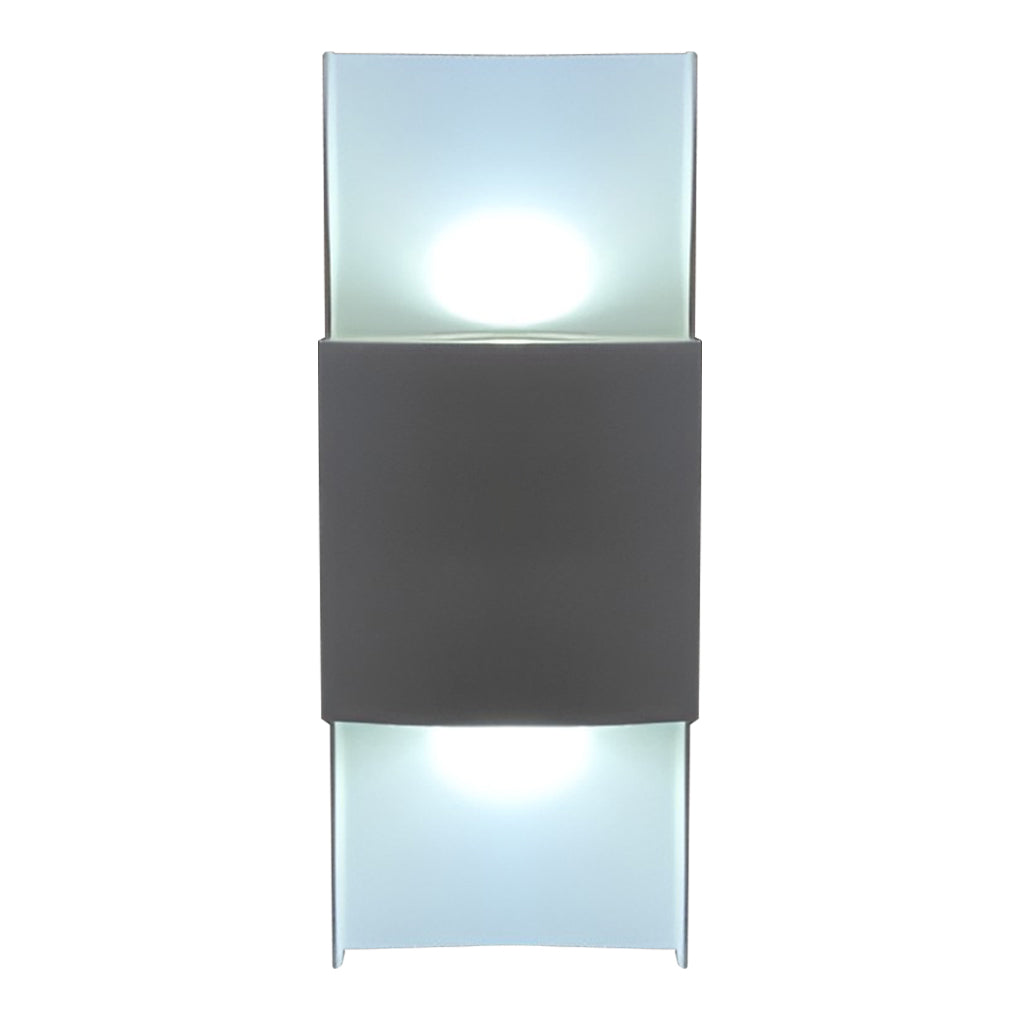 Aluminum Outdoor Wall Lamp, Warm-White COB LED, Glass Shade, 4 Finishes