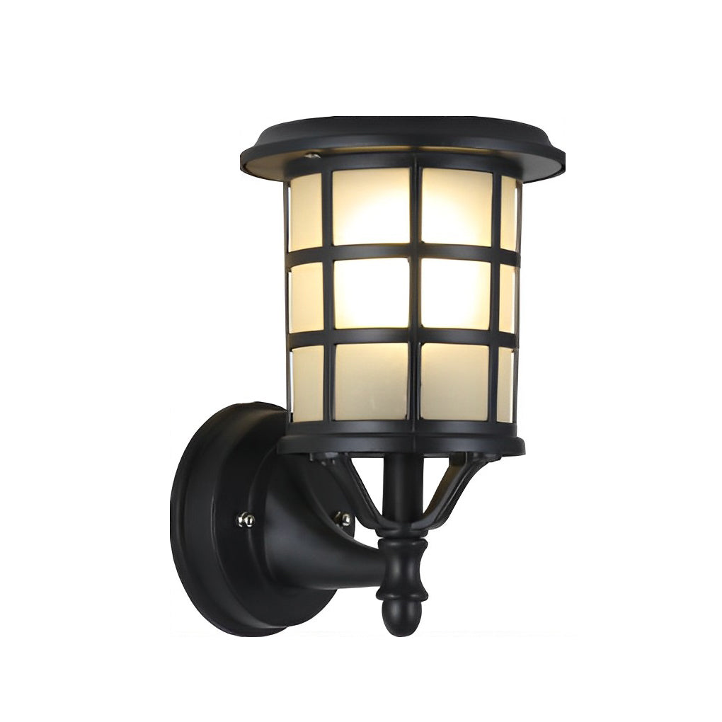 Outdoor Wall Sconce, Lancelot Round Aluminum With Solar LED