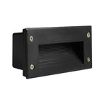 Luz LED embutida para degraus em alumínio preto para escadas exteriores