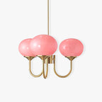 Marshmallow chandelier glowing in a cosy interior corner