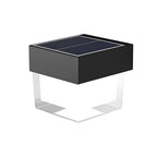 Square Solar Wall Light With Iron Frame, Minimalist LED Outdoor Sconce