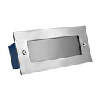 Quine Recessed Stair Light, Rectangular Stainless Steel Grille