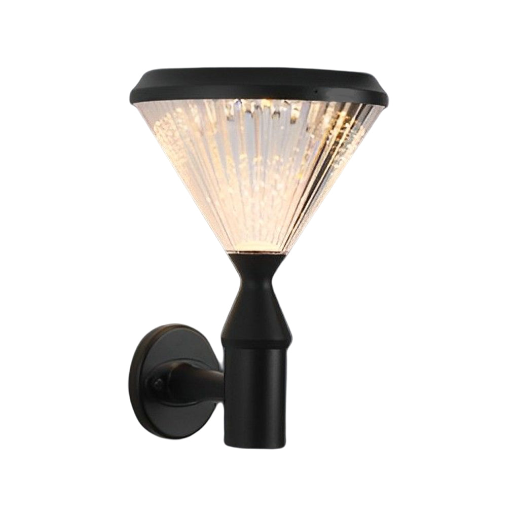 Luz de Parede Solar Redonda Odette com LED, Abajur de Alumínio Riscado
