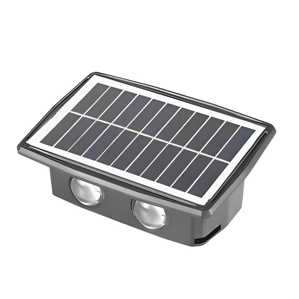 Soldier Solar LED Rectangular Outdoor Wall Lamp, Black ABS