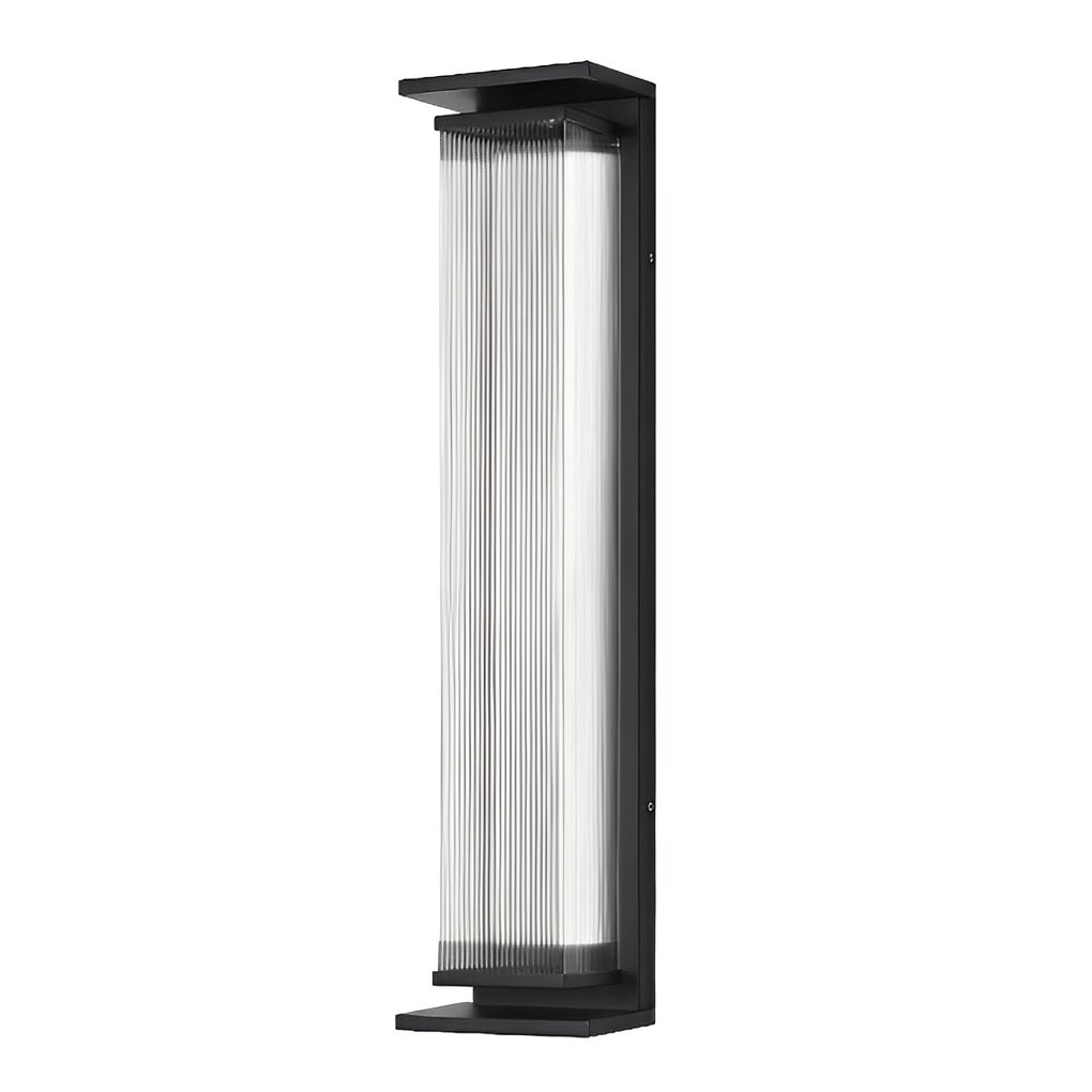 Quenna Modern LED Strip Outdoor Wall Light, Black Stainless Steel Design