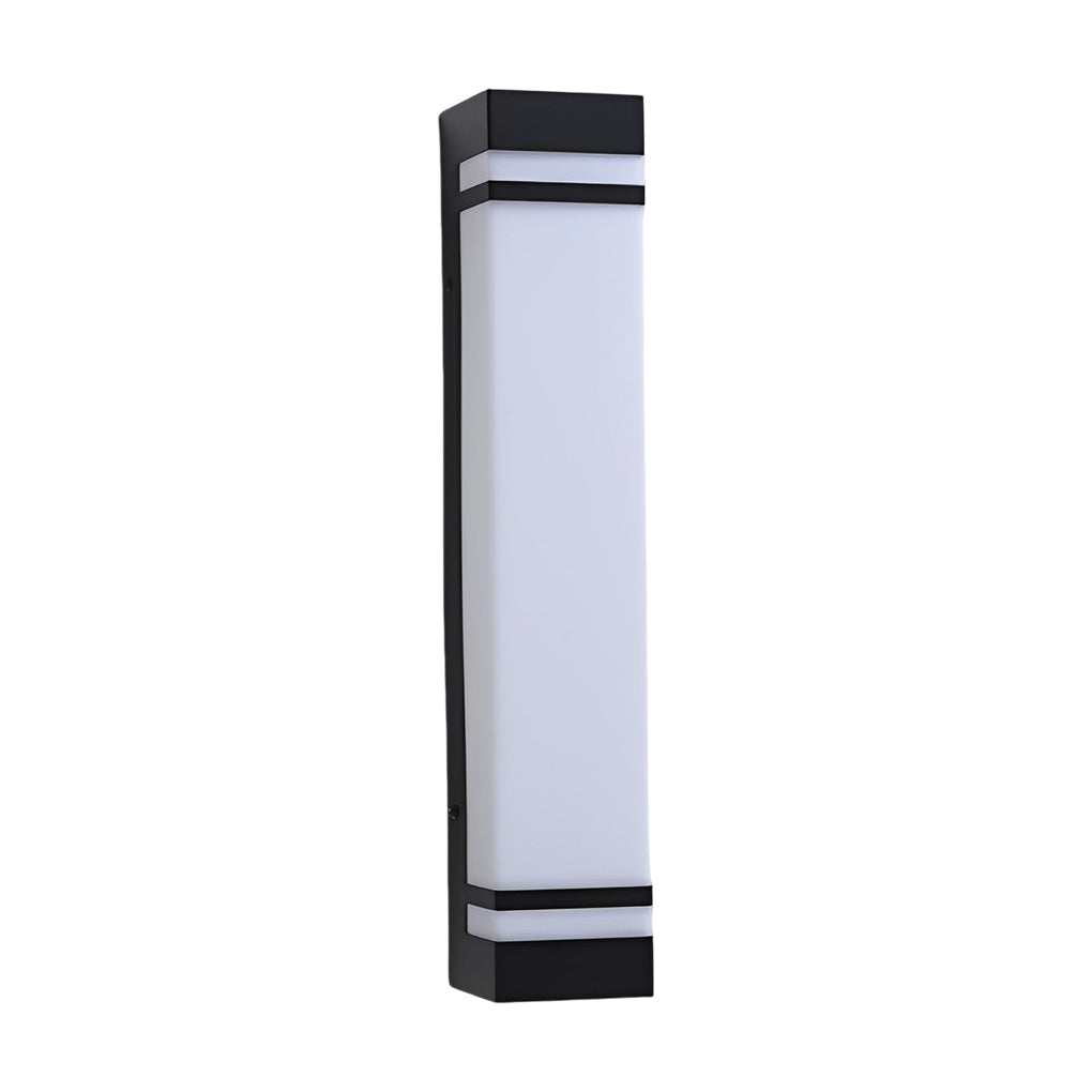 Rektangulært moderne LED udendørs væglampe, Serene stål og akryl væglampe