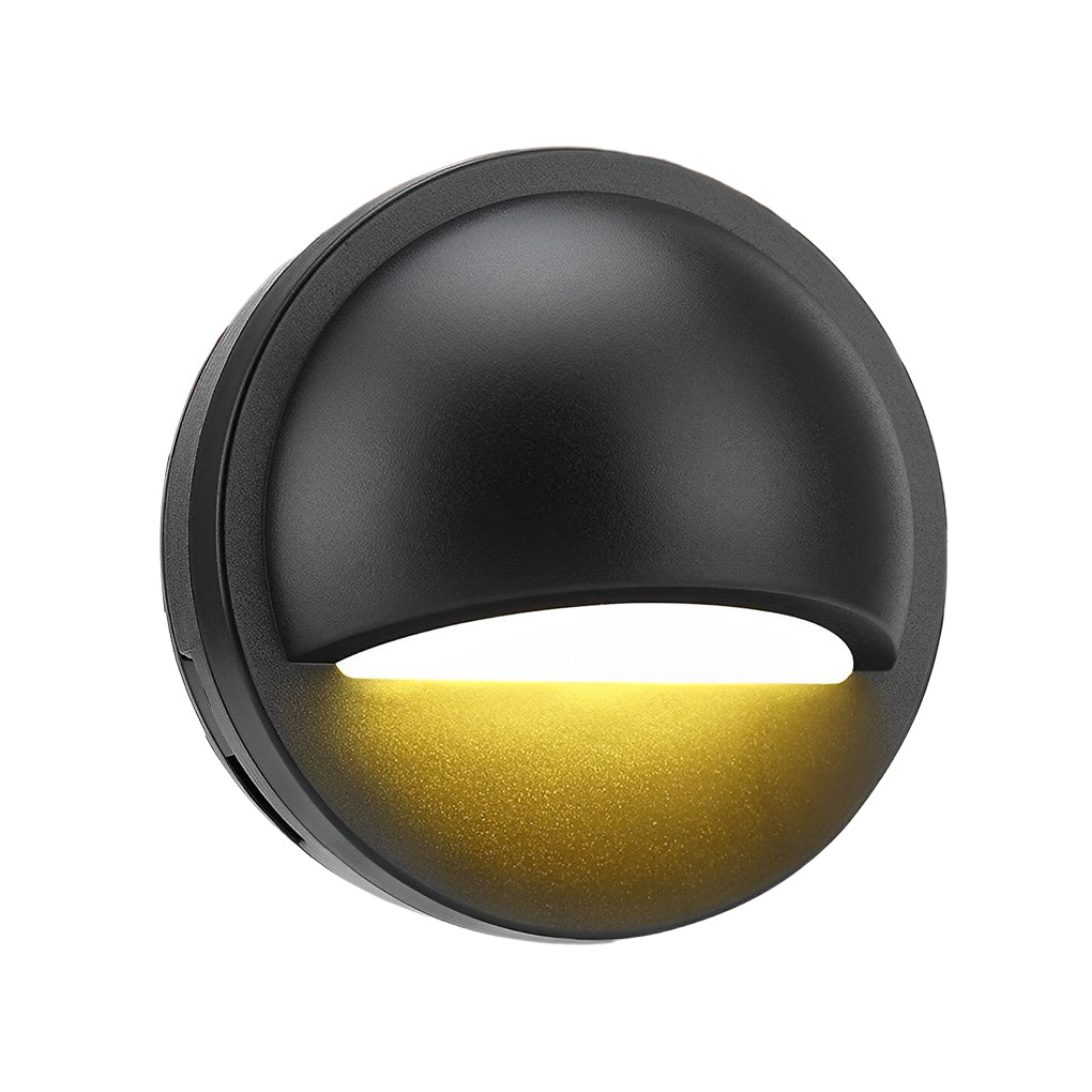 Halvmåne LED-dæk- og trappelys, sort aluminium, IP67 vandtæt
