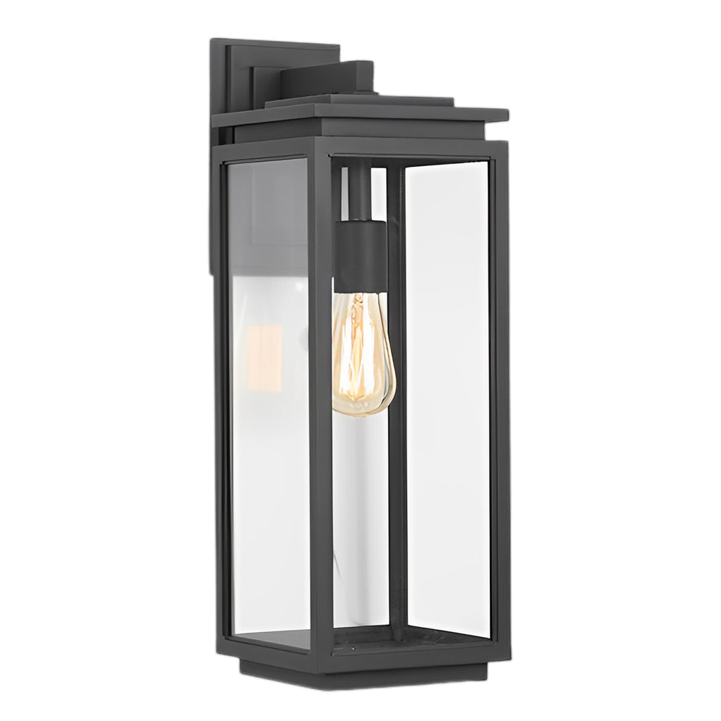 Jophine rektangulær utendørs vegglampe i svart aluminium
